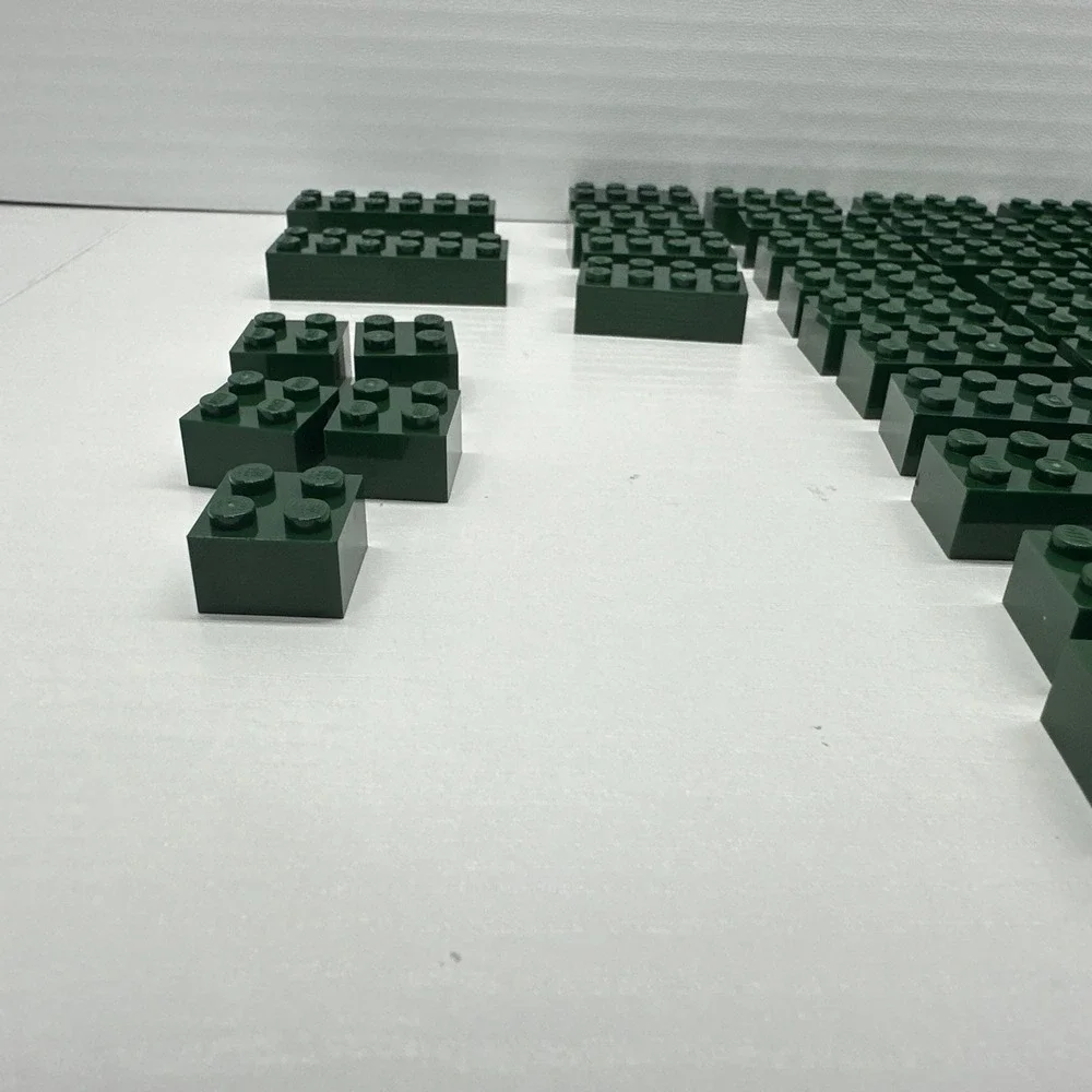 Lego Parts Pieces - Dark Green Brick Lot Of 41 - 2x2, 2x4 &‎ 2x6